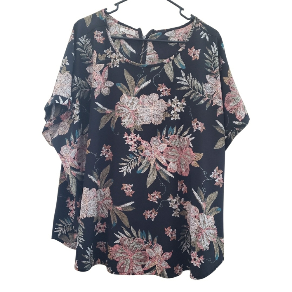 Maurices Black Floral Blouse